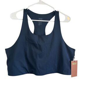 Girlfriend Collective Paloma Racerback Sports Bra Blue Women Plus Size 5XL New